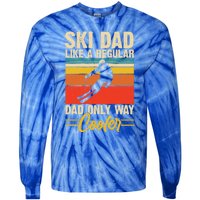 Ski Dad Retro Like A Regular Dad But Cooler Skiing Skier Gift Tie-Dye Long Sleeve Shirt