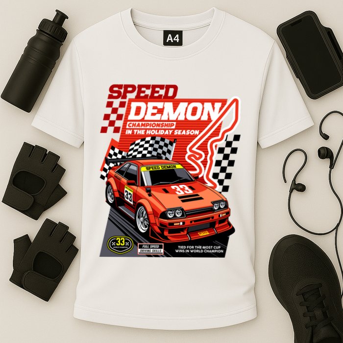 Speed Demon Racing Champion Cooling Performance Crew T-Shirt