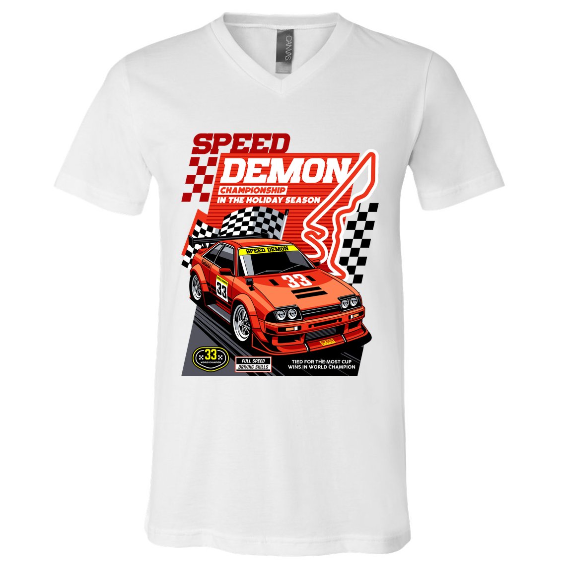 Speed Demon Racing Champion V-Neck T-Shirt