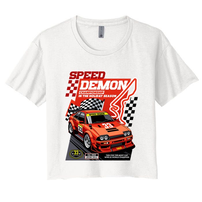 Speed Demon Racing Champion Women's Crop Top Tee