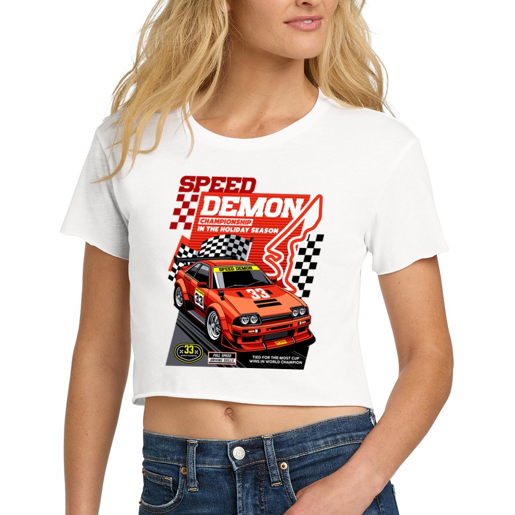 Speed Demon Racing Champion Women's Crop Top Tee