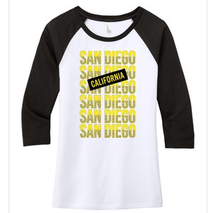 San Diego Repeat Women's Tri-Blend 3/4-Sleeve Raglan Shirt