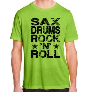 Sax Drums Rock N Roll Adult ChromaSoft Performance T-Shirt