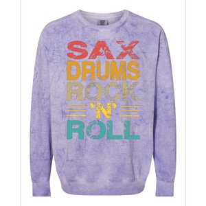 Sax Drums Rock N Roll Colorblast Crewneck Sweatshirt