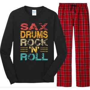 Sax Drums Rock N Roll Long Sleeve Pajama Set