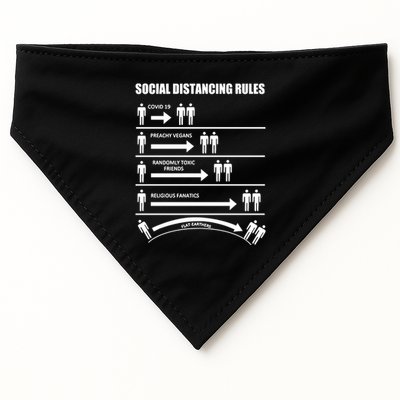 Social Distancing Rules Covid 19 Preachy Vegans Randomly Toxic Friends Religious USA-Made Doggie Bandana