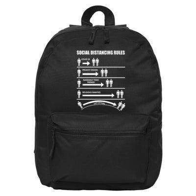 Social Distancing Rules Covid 19 Preachy Vegans Randomly Toxic Friends Religious 16 in Basic Backpack