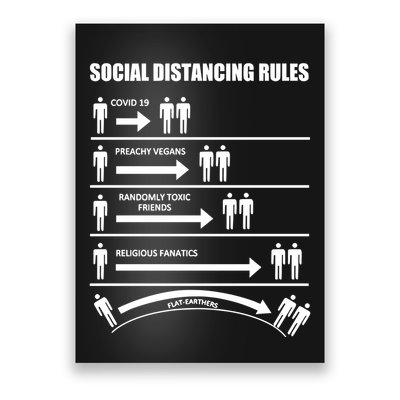 Social Distancing Rules Covid 19 Preachy Vegans Randomly Toxic Friends Religious Poster