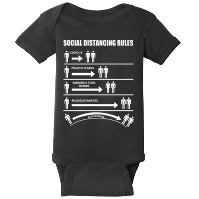 Social Distancing Rules Covid 19 Preachy Vegans Randomly Toxic Friends Religious Baby Bodysuit