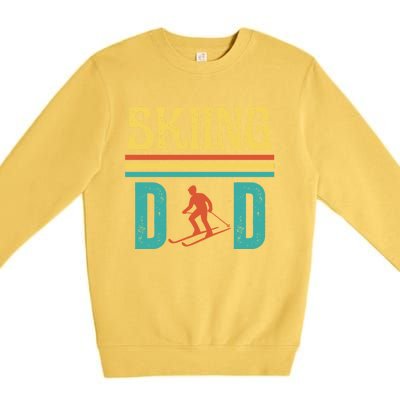 Skiing Dad Retro Vintage Ski Fathers Day Funny Skiing Meaningful Gift Premium Crewneck Sweatshirt