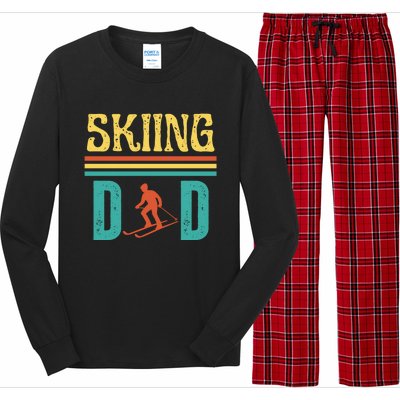 Skiing Dad Retro Vintage Ski Fathers Day Funny Skiing Meaningful Gift Long Sleeve Pajama Set