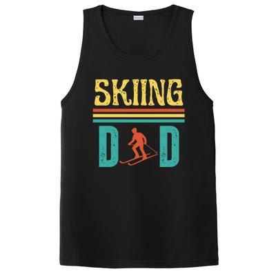 Skiing Dad Retro Vintage Ski Fathers Day Funny Skiing Meaningful Gift PosiCharge Competitor Tank