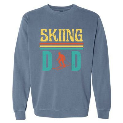 Skiing Dad Retro Vintage Ski Fathers Day Funny Skiing Meaningful Gift Garment-Dyed Sweatshirt