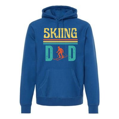 Skiing Dad Retro Vintage Ski Fathers Day Funny Skiing Meaningful Gift Premium Hoodie