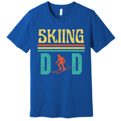 Skiing Dad Retro Vintage Ski Fathers Day Funny Skiing Meaningful Gift Premium T-Shirt