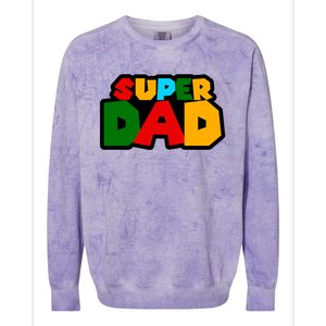 Super Dad Retro Gift Colorblast Crewneck Sweatshirt