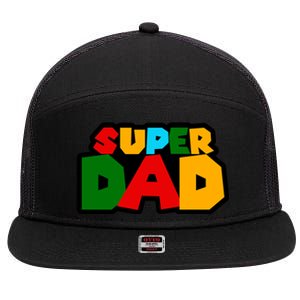 Super Dad Retro Gift 7 Panel Mesh Trucker Snapback Hat