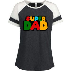 Super Dad Retro Gift Enza Ladies Jersey Colorblock Tee