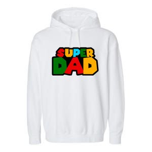 Super Dad Retro Gift Garment-Dyed Fleece Hoodie