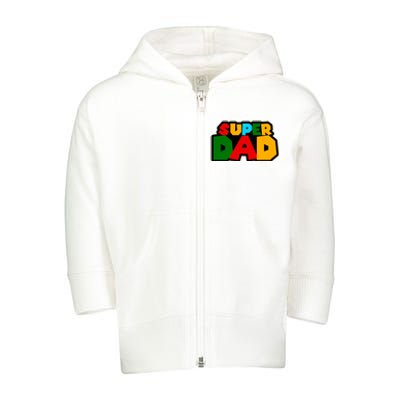 Super Dad Retro Gift Toddler Zip Fleece Hoodie