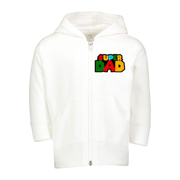 Super Dad Retro Gift Toddler Zip Fleece Hoodie