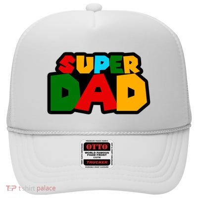 Super Dad Retro Gift High Crown Mesh Back Trucker Hat