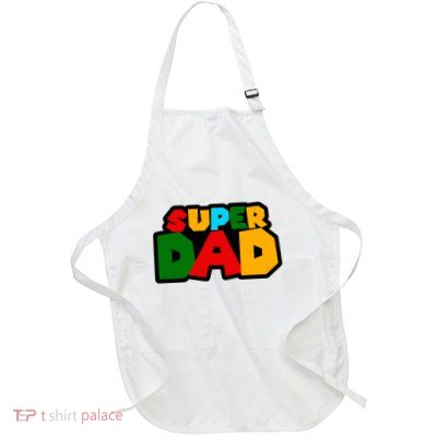 Super Dad Retro Gift Full-Length Apron With Pockets