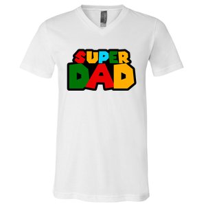 Super Dad Retro Gift V-Neck T-Shirt