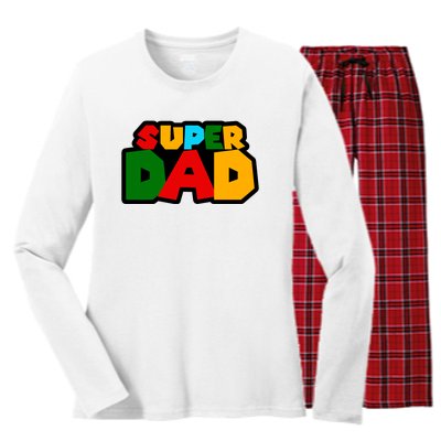 Super Dad Retro Gift Women's Long Sleeve Flannel Pajama Set 