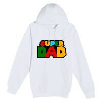 Super Dad Retro Gift Premium Pullover Hoodie