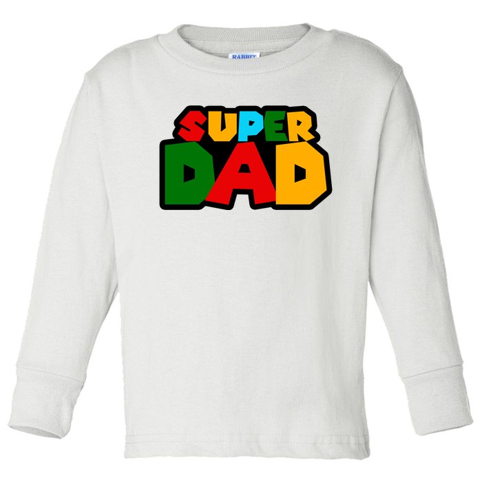 Super Dad Retro Gift Toddler Long Sleeve Shirt