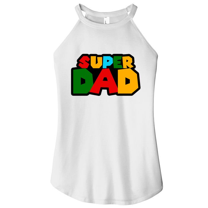 Super Dad Retro Gift Women's Perfect Tri Rocker Tank