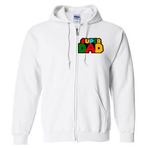 Super Dad Retro Gift Full Zip Hoodie