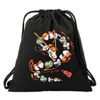Sushi Dragon Roll Japanese Food Kawaii Dragon Anime Sushi Drawstring Bag