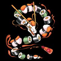 Sushi Dragon Roll Japanese Food Kawaii Dragon Anime Sushi Drawstring Bag