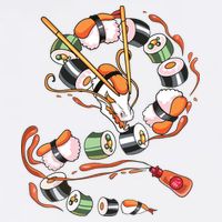 Sushi Dragon Roll Japanese Food Kawaii Dragon Anime Sushi Doggie Tank