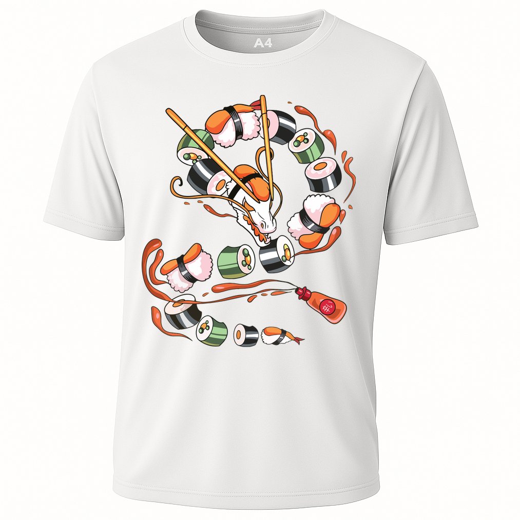 Sushi Dragon Roll Japanese Food Kawaii Dragon Anime Sushi Cooling Performance Crew T-Shirt