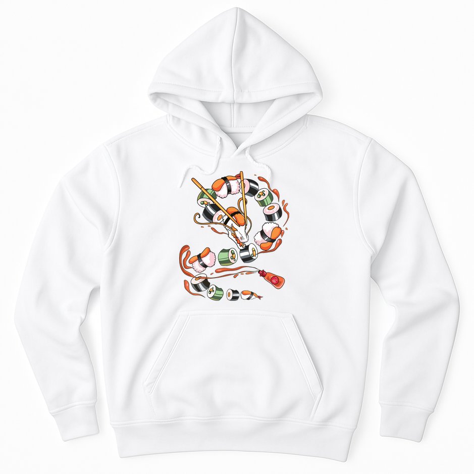 Sushi Dragon Roll Japanese Food Kawaii Dragon Anime Sushi Hoodie
