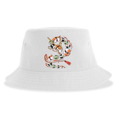 Sushi Dragon Roll Japanese Food Kawaii Dragon Anime Sushi Sustainable Bucket Hat