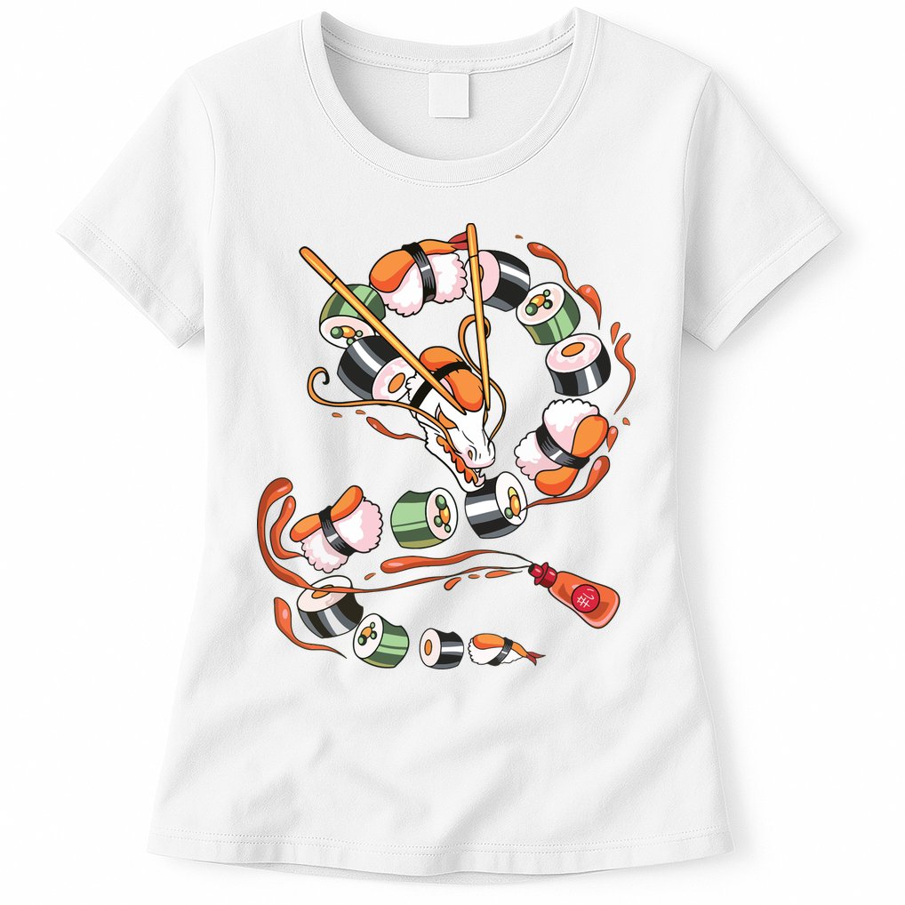 Sushi Dragon Roll Japanese Food Kawaii Dragon Anime Sushi Womens T-Shirt