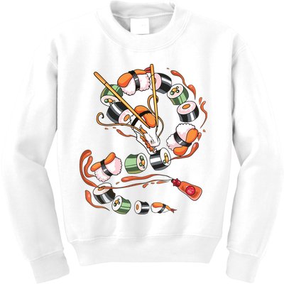 Sushi Dragon Roll Japanese Food Kawaii Dragon Anime Sushi Kids Sweatshirt