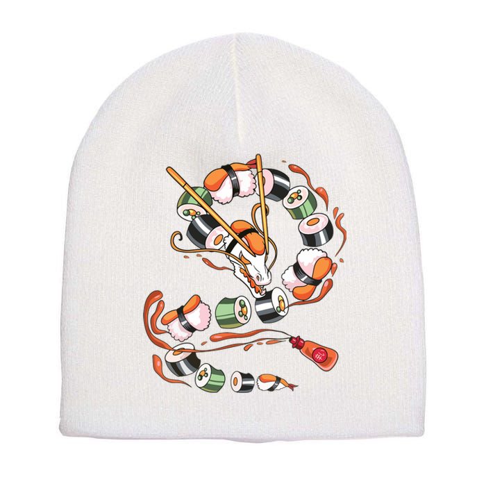 Sushi Dragon Roll Japanese Food Kawaii Dragon Anime Sushi Short Acrylic Beanie