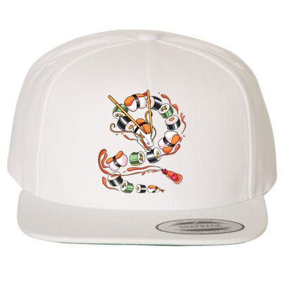 Sushi Dragon Roll Japanese Food Kawaii Dragon Anime Sushi Wool Snapback Cap