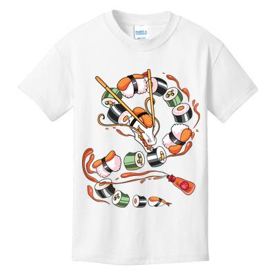 Sushi Dragon Roll Japanese Food Kawaii Dragon Anime Sushi Kids T-Shirt