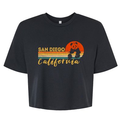 San Diego Retro Panda Zoo California Vintage Bella+Canvas Jersey Crop Tee