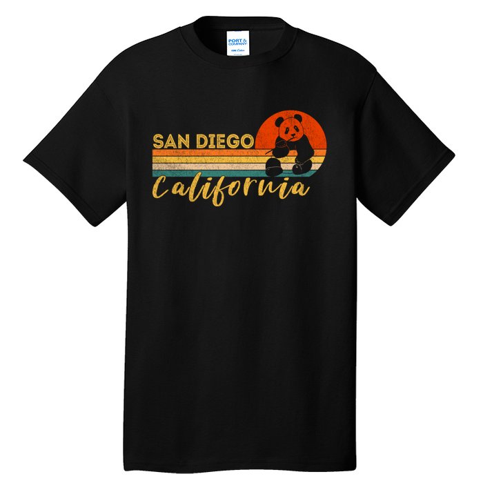 San Diego Retro Panda Zoo California Vintage Tall T-Shirt