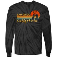 San Diego Retro Panda Zoo California Vintage Tie-Dye Long Sleeve Shirt