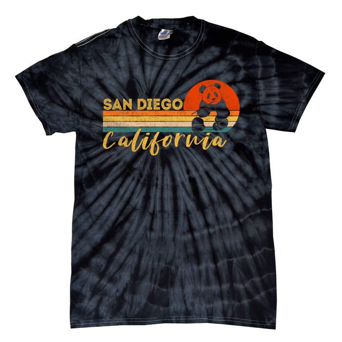 San Diego Retro Panda Zoo California Vintage Tie-Dye T-Shirt