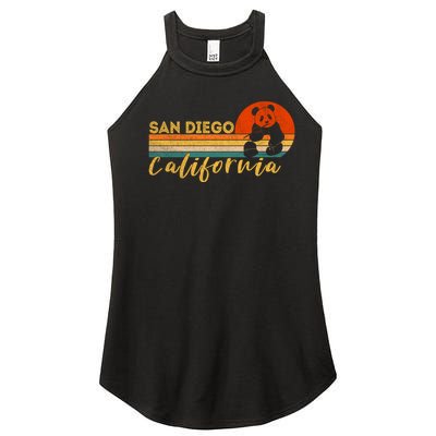 San Diego Retro Panda Zoo California Vintage Women’s Perfect Tri Rocker Tank