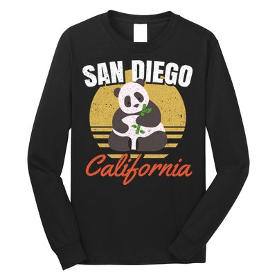 San Diego Retro Panda Zoo California Vintage Long Sleeve Shirt